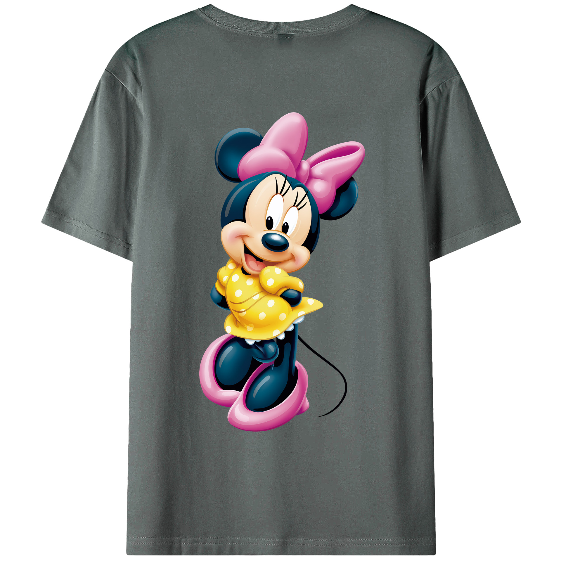 （画像用） ミッキーマウス Mickey Mouse 綿100％ メンズ半袖Tシャツ（バックプリント） 通気性
